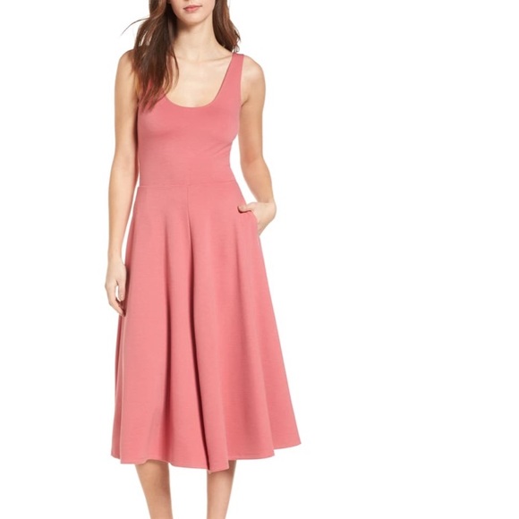 leith stretch knit midi dress